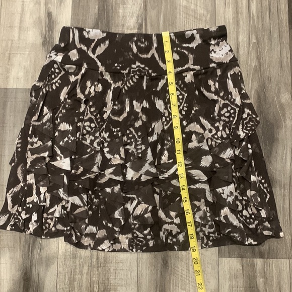 INC Medium Ruffle Neutral Earth Tone Mini Skirt - Picture 6 of 8